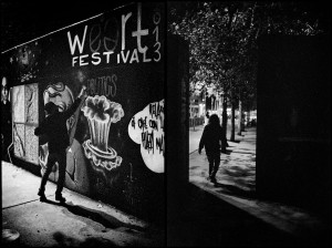 Tacto working late in Barcelona, Leica M6, TriX 400@1600, Rodinal 1:50